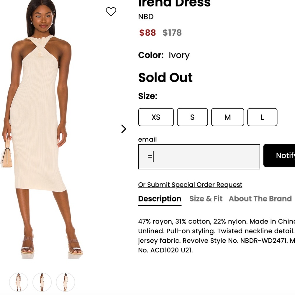 NBD irena midi dress size M - Picture 6 of 6